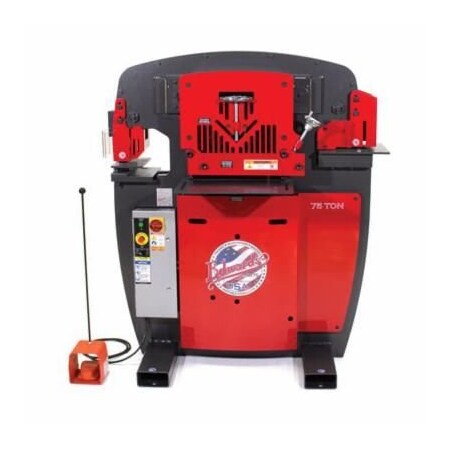 Edwards Ironworker, 75 Ton, 10 In Throat Depth, 5 X 5 X 12 In Angle Shearing, Flat Bar Shearing 12 X 14 IW75-3P575